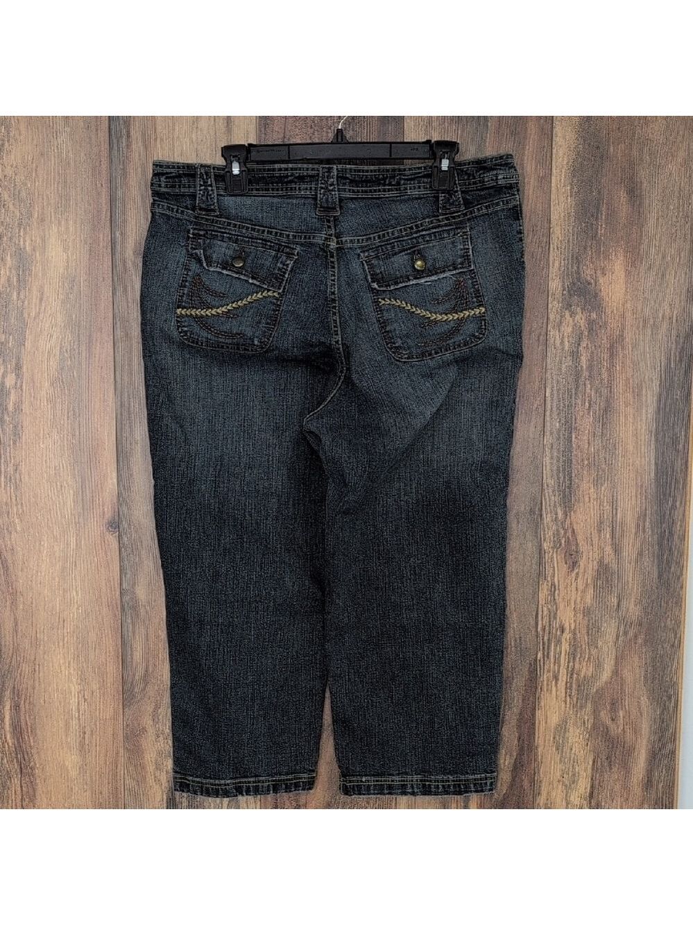 Faded Glory Dark Wash Cropped Capri Jeans 16W             C173